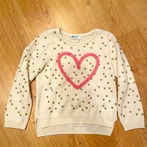Gold polka dots ivory sweater